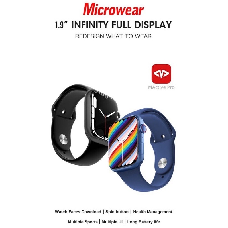 (BISA COD) SMARTWATCH SERIES 7 W17 FULL SCREEN | BISA CUSTOM GAMBAR