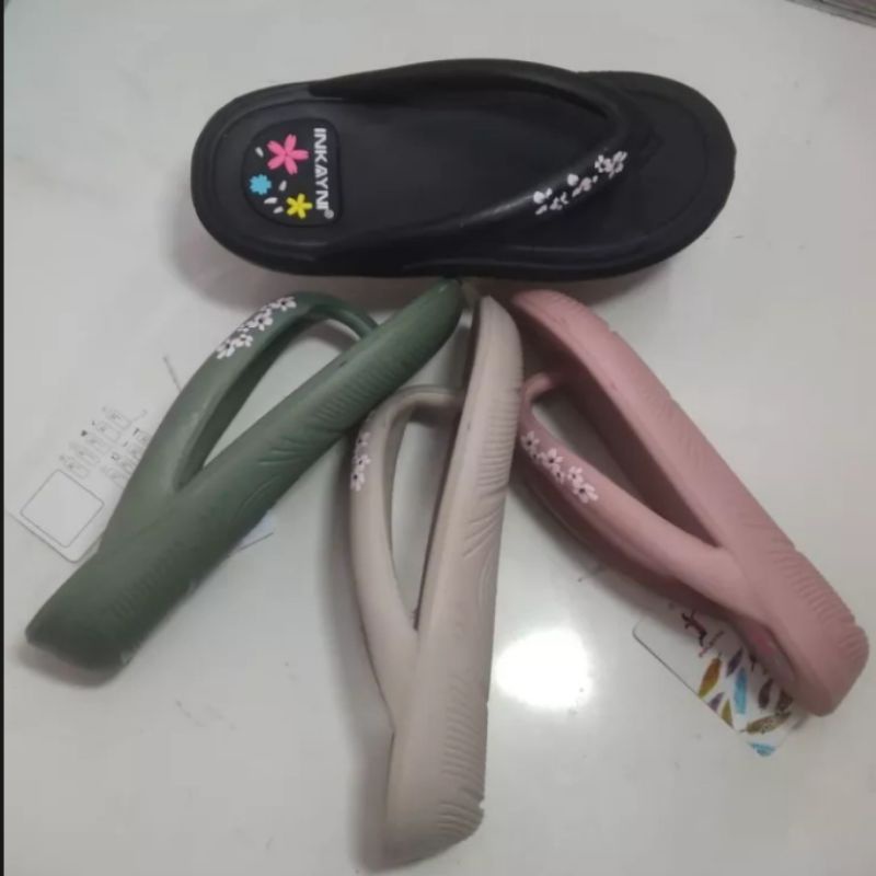 YK5019 Sandal Jepit Wanita Remaja Motif Bunga / Sandal Jepit Karet Merek Inkayni Size 36-40