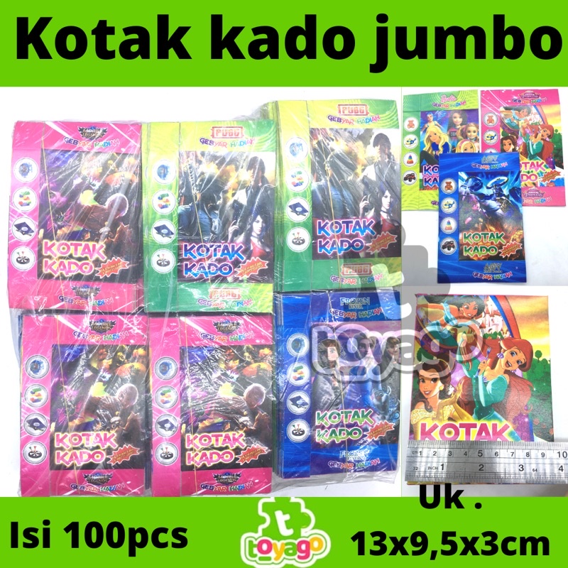 

kotak kado-kadoan besar/kotak kado kosong isi 100pcs grosir murah (kotak kado istimewa Toyago Toys)