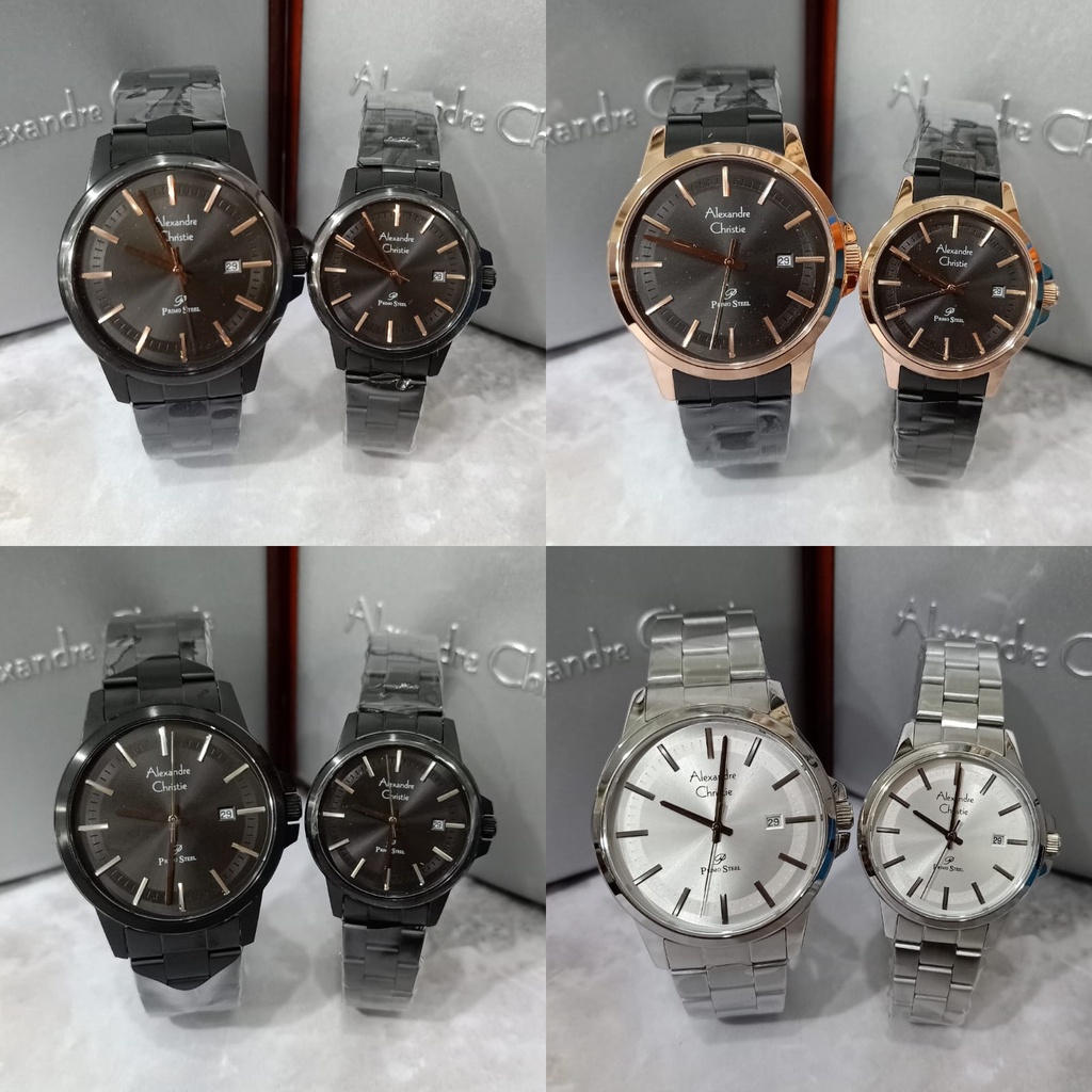 Jam Couple Alexandre Christie AC1034 AC 1034 Original Garansi Resmi Alexander Christie Stainless