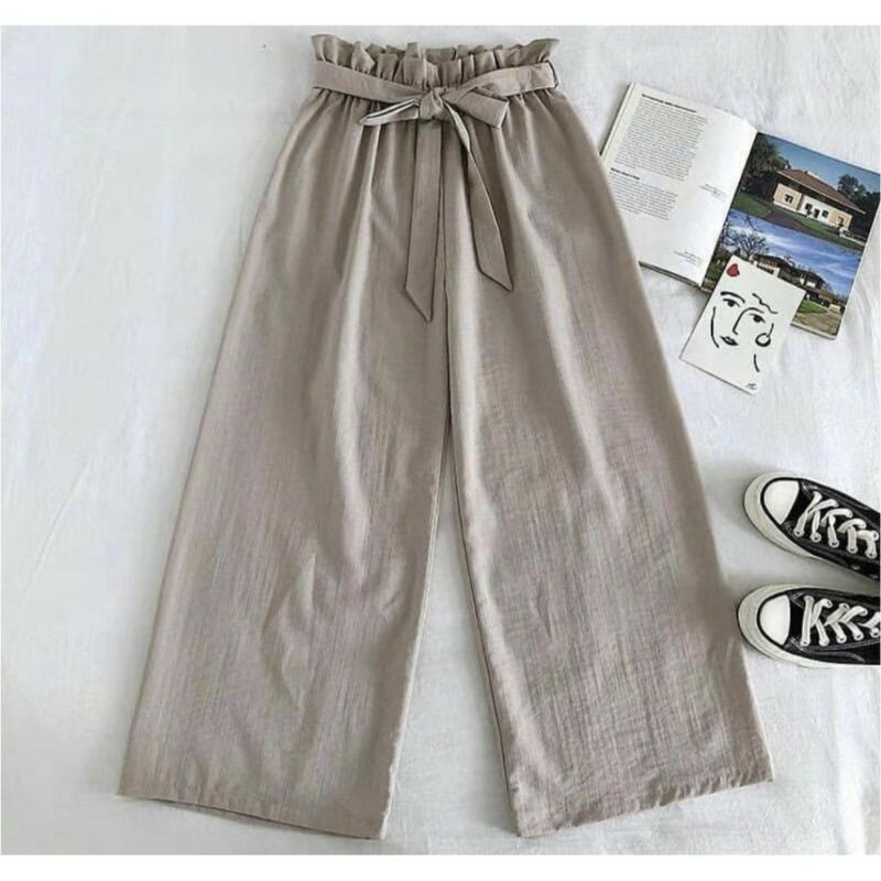 celana kulot / celana bahan linen rami / komawo palazo