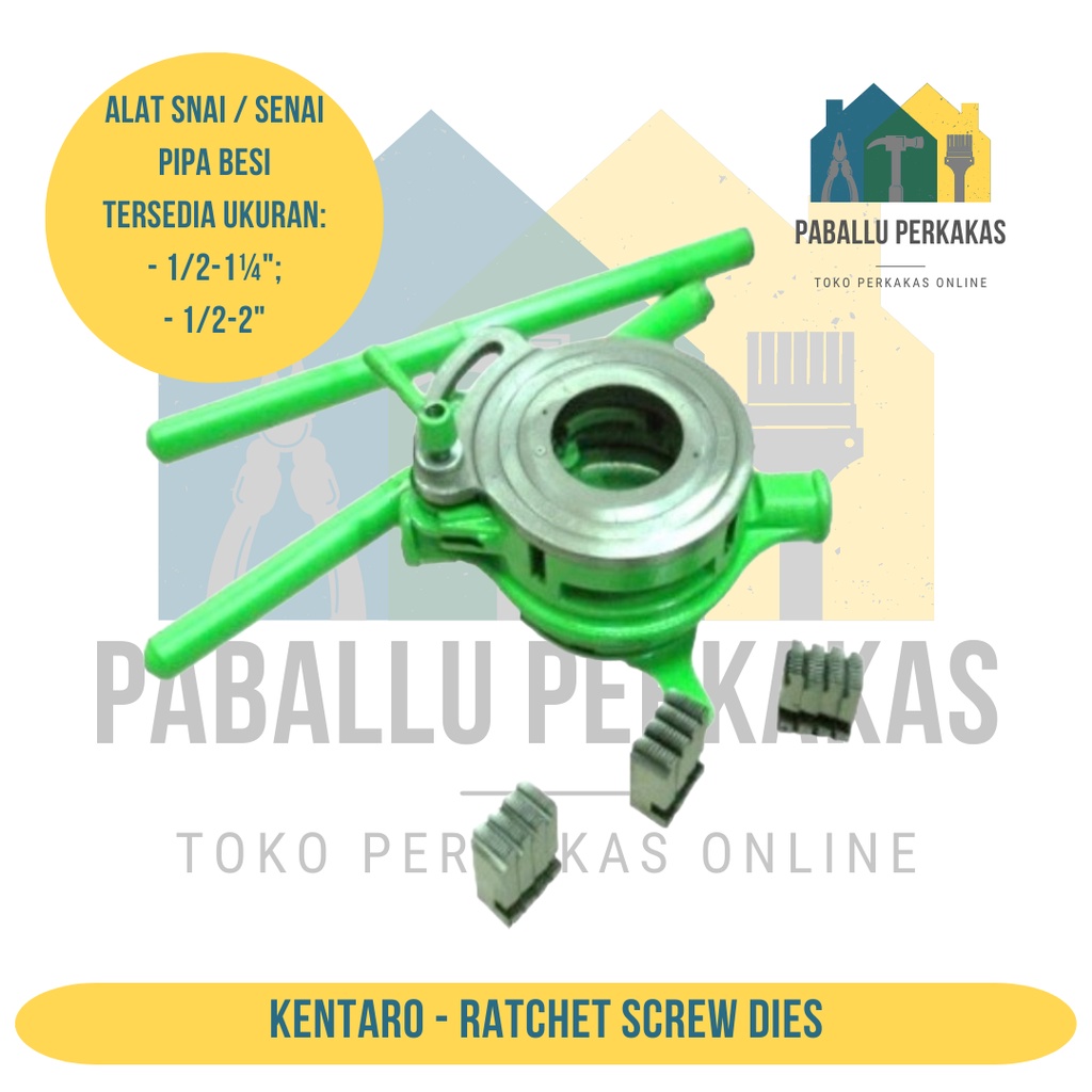 

Alat Senai Snai Rachet Pipa 1/2-1¼" Inchi KENTARO / Snai Pipa Besi kentaro / ALAT PEMBUAT DRAT PIPA KENTARO 1/2" - 1¼" inch