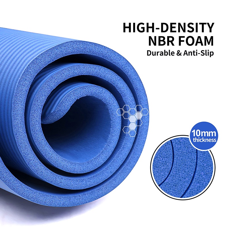 ❤️TERMURAH!!! ❤️Matras Senam Karet Tebal 10mm✌️Alas Yoga Tebal Anti Slip✌️Alas Senam Yoga Mat✌️Matras Tebal Olahraga Senam