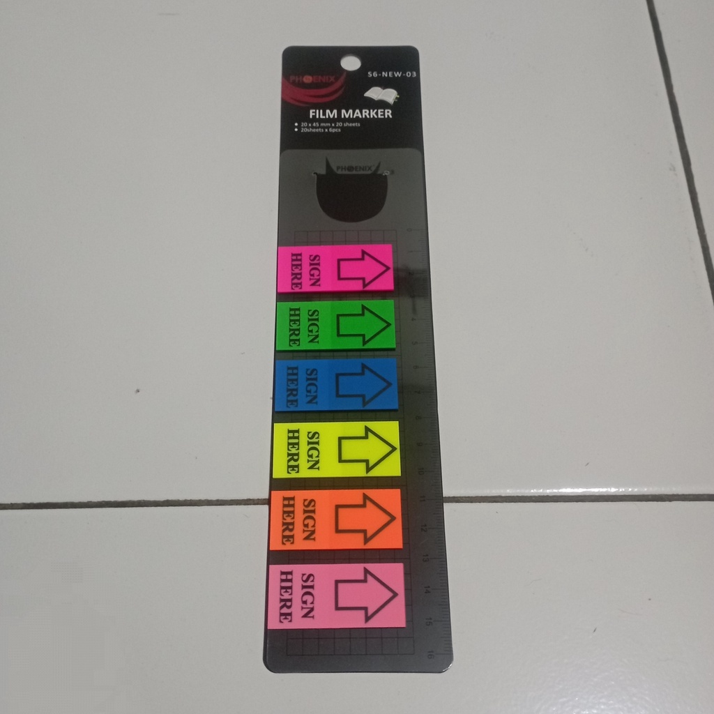 

Bookmark / Sticky Notes PHOENIX S6 NEW 03 (6 warna) Semi-transparan