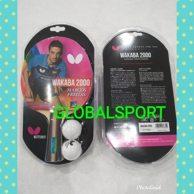 HARGA TERBAIK Bet Tenis Meja Pingpong Butterfly WAKABA 2000 Free Bola ORIGINAL