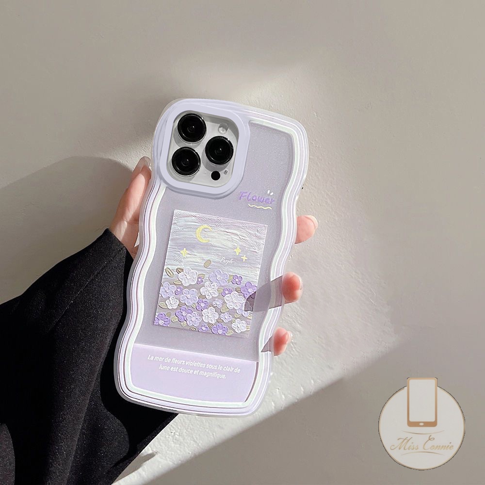 Soft Case Motif Bunga Ungu Untuk IPhone 11 14 Plus 12 13 14 Pro Max 6 6s 7 8 Plus XR X XS Max 11 Pro Max SE 2020