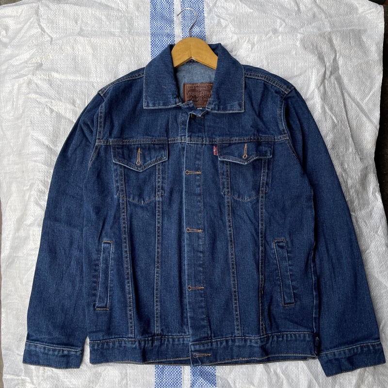 JAKET JEAN SANWSH PRA JAKET  JEAN SNOW BLAK JAKT PRIA JAKET JEAN DENIM JAKET LEVI COPLE  JAKT JENS LEVI-Biowash