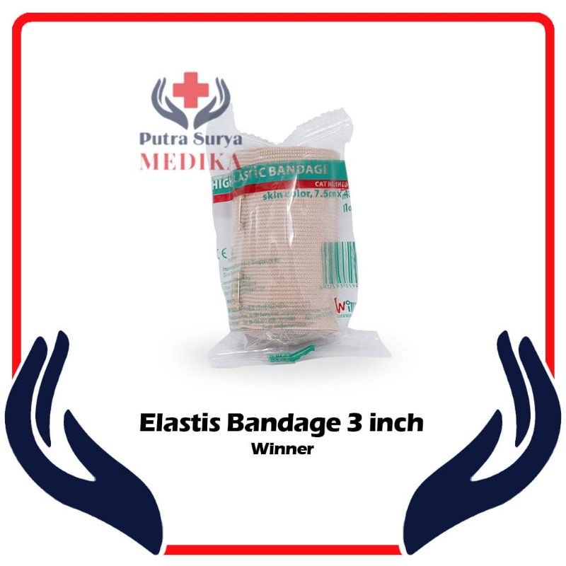 High Elastic Bandage 3inch | Perban Elastis Winner 7.5cm x 4.5m