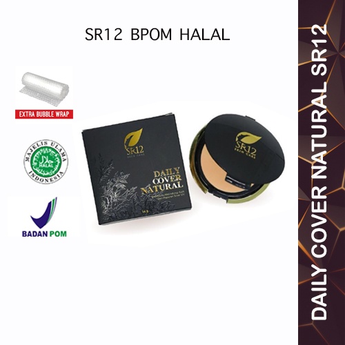 Bedak Daily Cover Natural SR12 Full Coverage Menutup Bekas Jerawat Flek Hitam BPOM
