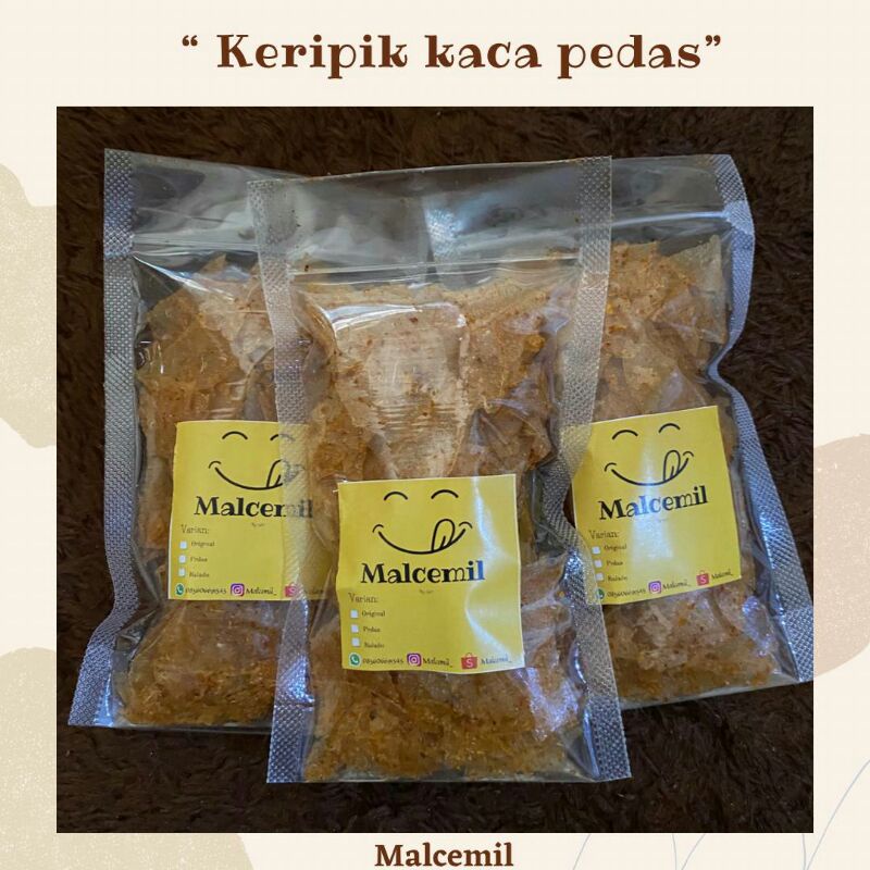 

[COD] KRIPIK KACA PEDAS RENYAH GURIH 70GR HOME MADE DIJAMIN NAGIH