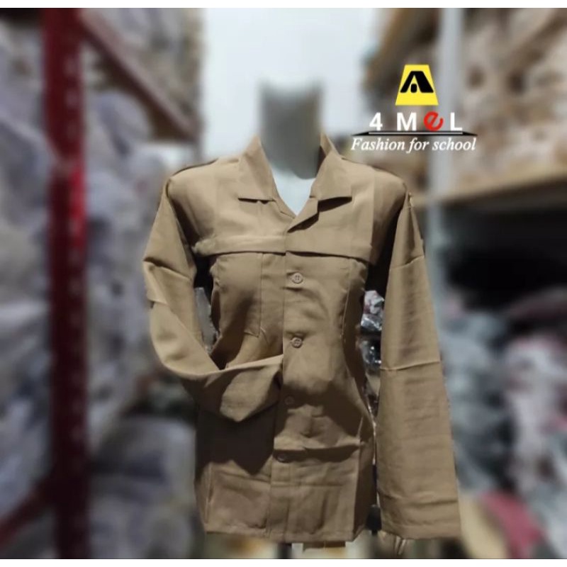 BAJU PRAMUKA LENGAN PANJANG KANTONG ATAS KAIN LARICI RAPILO