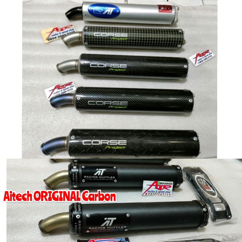 Silincer Knalpot Aitech Ai tech Corse Project Carbon Kevlar ASLI Original New Model Gen 2 Dry Carbon