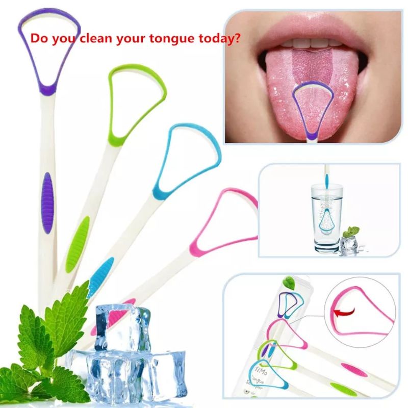 Pembersih lidah tongue cleaner warna warni bahan plastik untuk dewasa