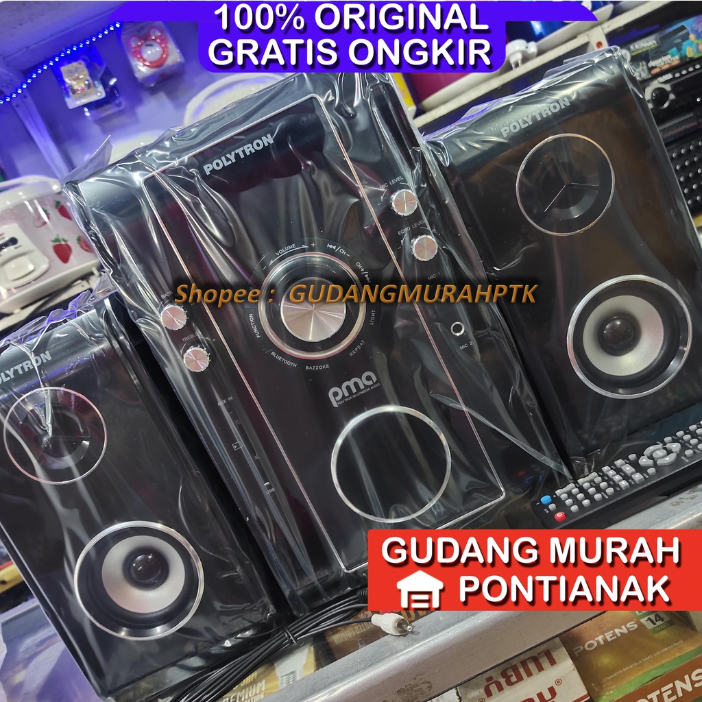 SPEAKER POLYTRON PMA 9503 / PMA9503 [BLUETOOTH / AUX / USB / KARAOKE] (GARANSI RESMI)