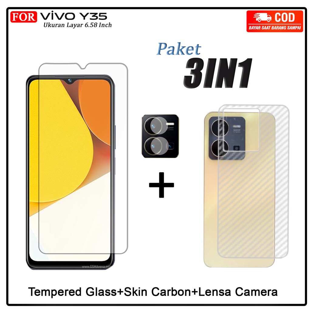Promo 3in1 Tempered Glass AG Matte Vivo Y35 Y22 Y02t Y53s Y02 2022 Anti Gores Kaca Full Layar