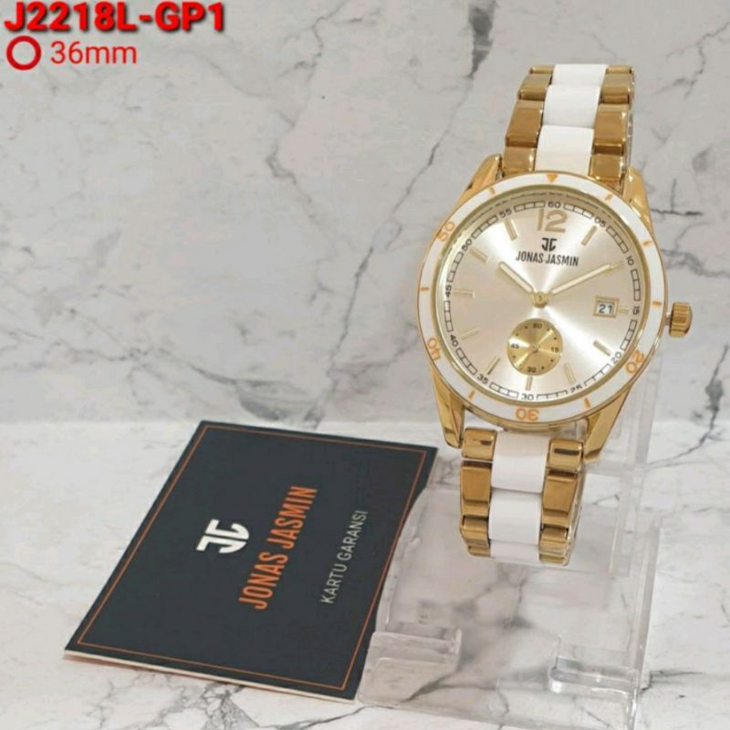 jam tangan wanita JONAS JASMIN RANTAI ORIGINAL JJ-2218L ( GOLD PUTIH )
