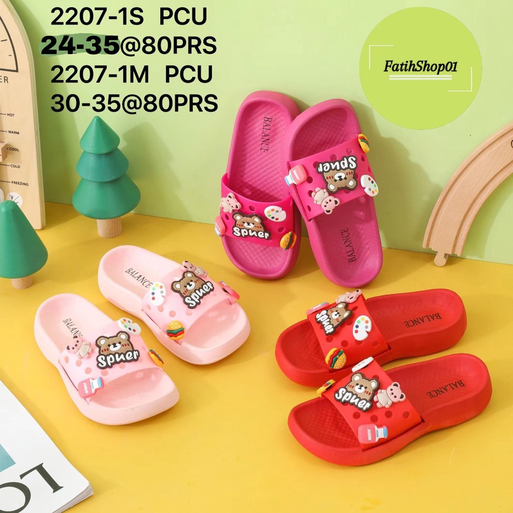 sandal selop anak rumahan terbaru import 2207-1S (24-35) Sandal baim fuji anak kecil tanggung