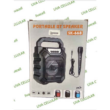 Speaker bluetooth SK-668 mic spiker bonus mic