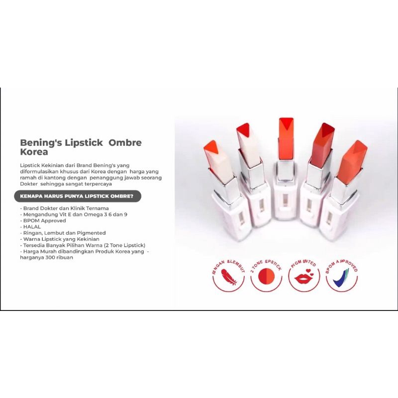 Lipstik Ombre Korea Bening by dr. Oky Pratama