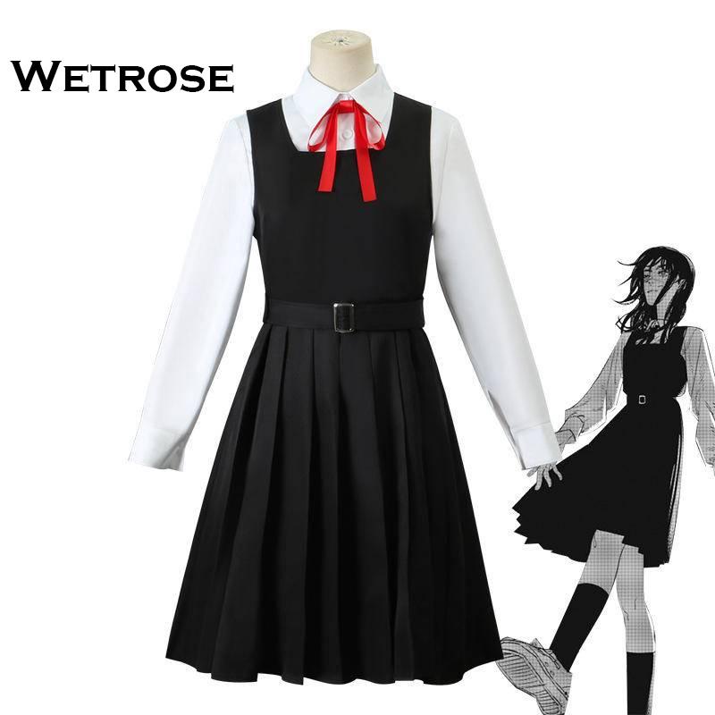 【Wetrose】Chainsaw Man S2 Mitaka Asa Uniform School Seifuku Long Skirt Rok Cosplay Chainsaw Man Cosplay Costume Set