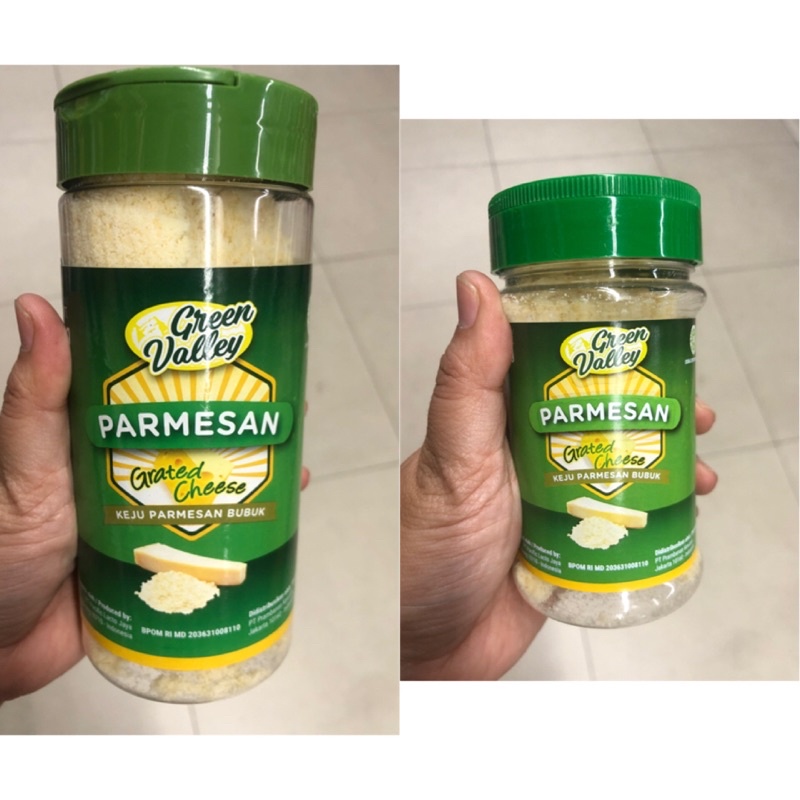 

GREEN VALLEY Grated Parmesan Cheese/Keju Parmesan Bubuk - 1 botol isi 200gr/80gr