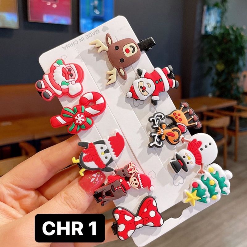 FerenHongXia HAIRPIN CHRISTMAS 10 PCS / SET JEPIT RAMBUT TEMA NATAL / JEPIT KOREA STYLE