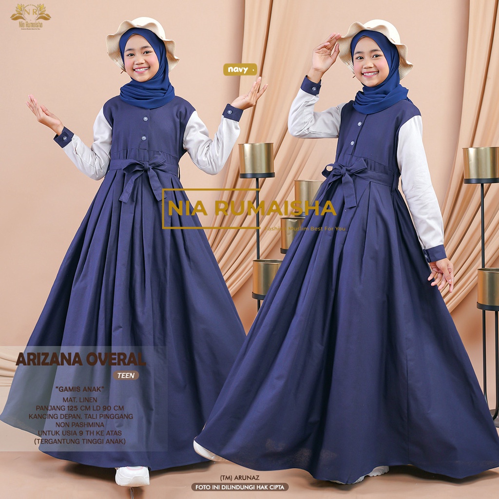 Arizana Overal Anaka Gamis Muslim Dress Original Produk By Nia Rumaisha Orinaura