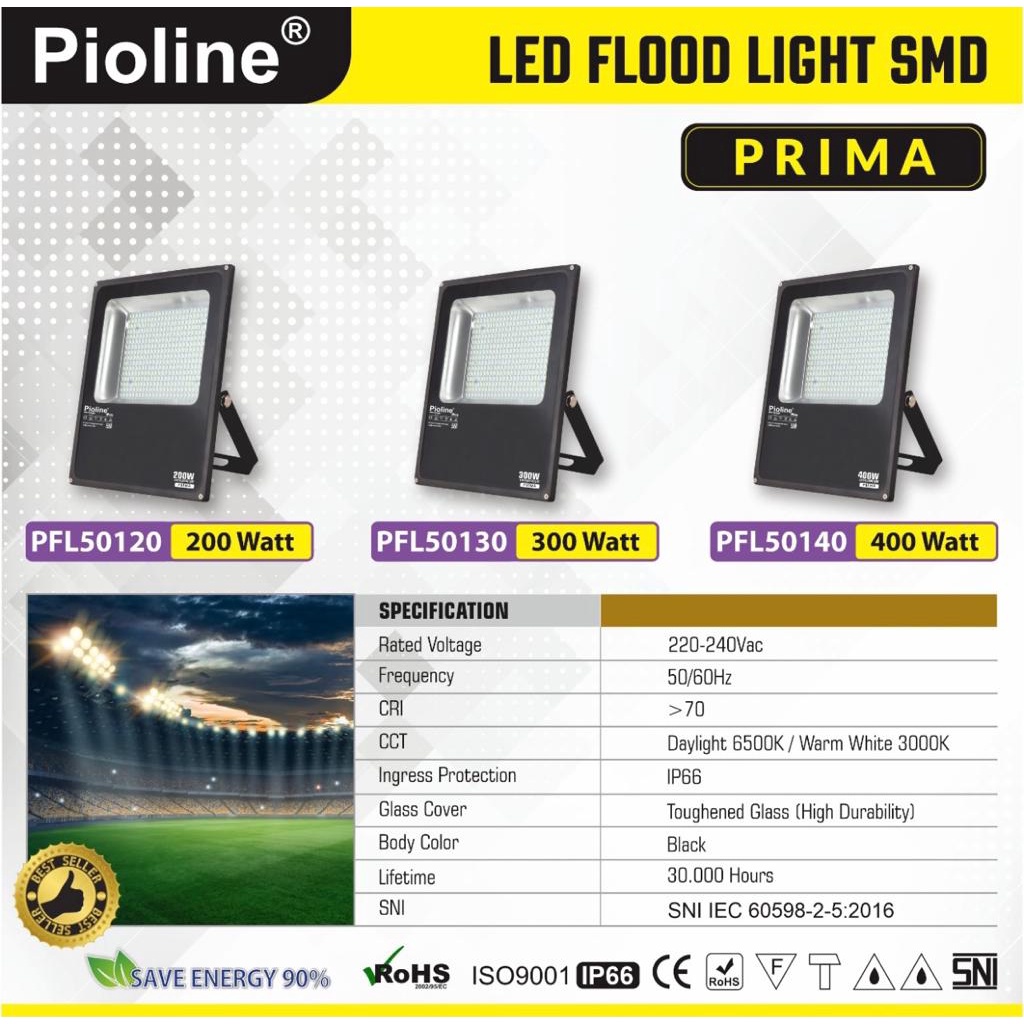 Lampu Sorot LED PIOLINE 200W / Tembak / Panggung / Outdoor / Taman
