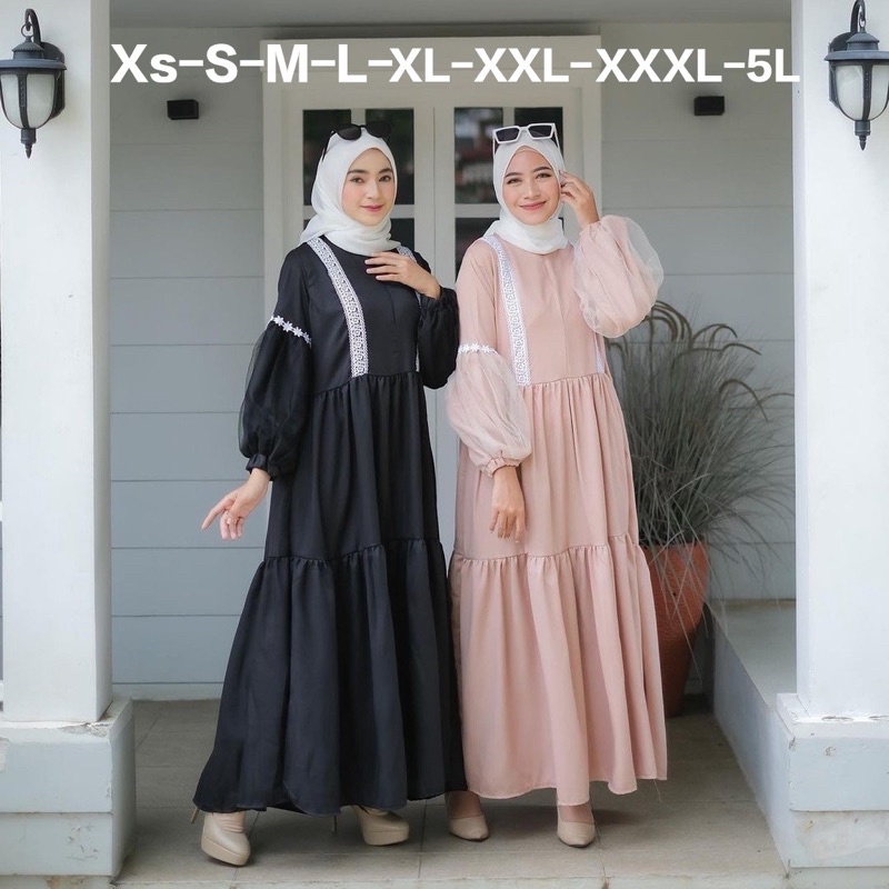 HAYLA Dress - Baju Gamis Muslim Wanita - Dress Muslim Wanita Terbaru - Dress wanita Jumbo - Gamis Wanita - Dress Wanita