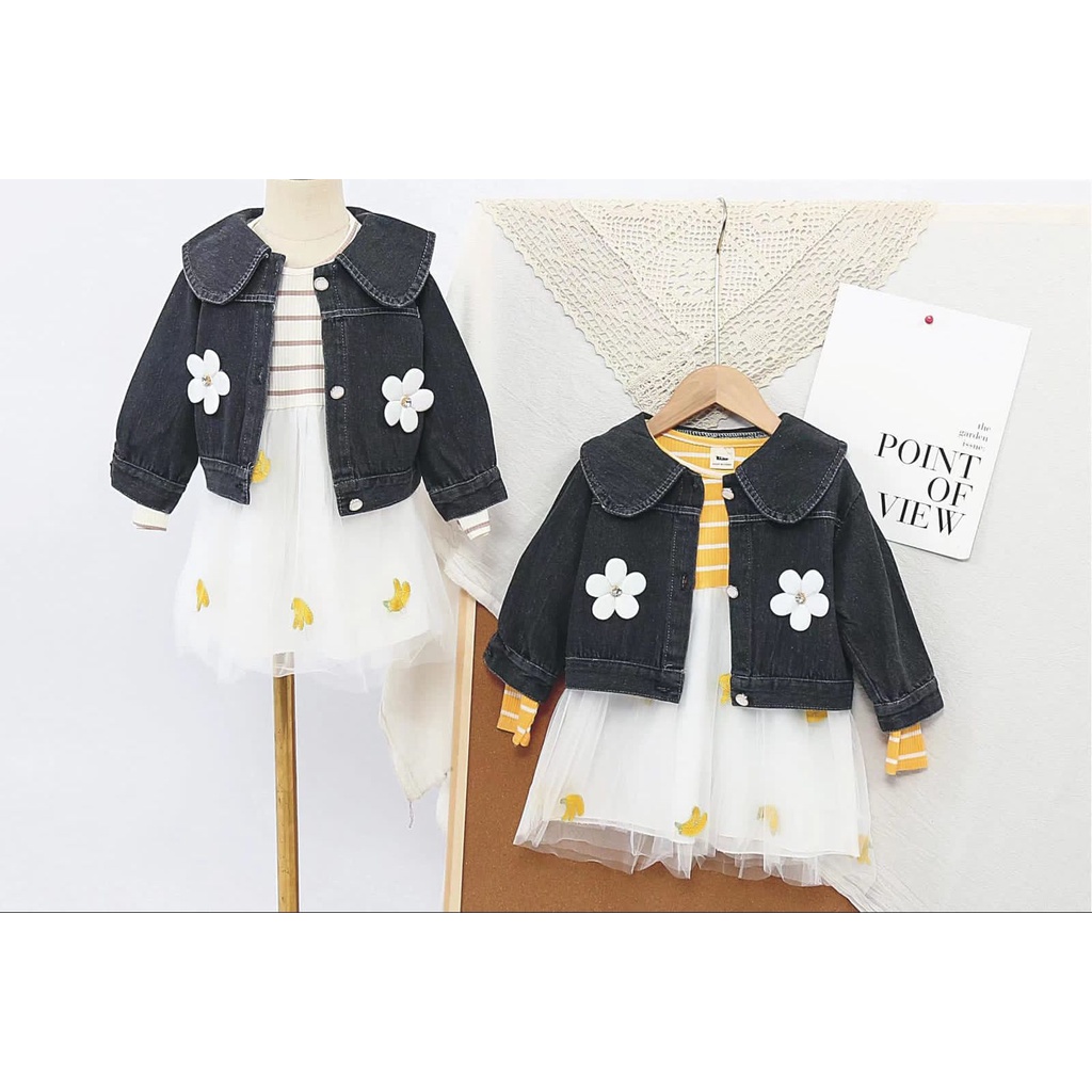 Dress Anak 2in1 Rompi Jeans Fashion/Baju Dres Terbaru Anak Impor/Gaun Pesta Bayi Kekinian