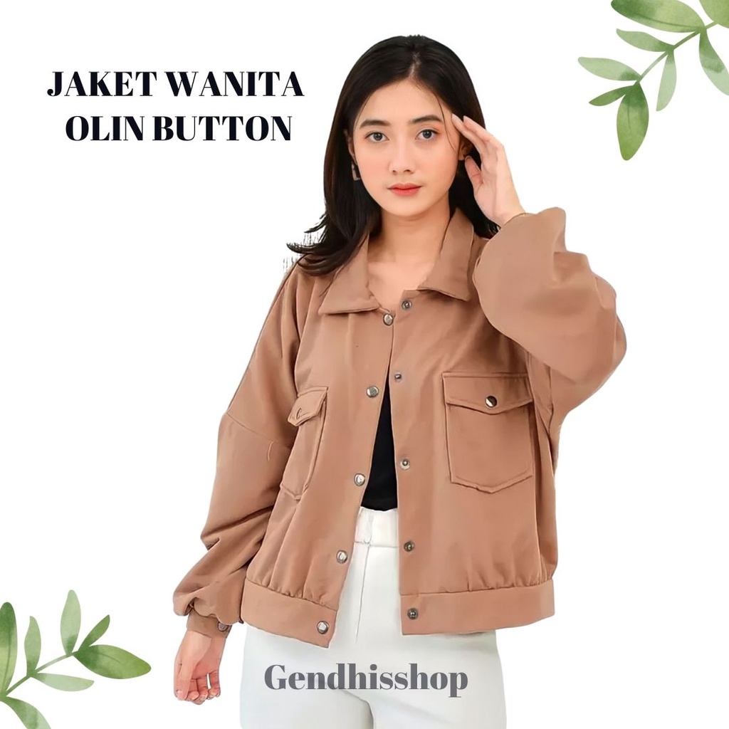 GS JAKET KEKINIAN JAKET WANITA OLIN BUTTON JACKET POCKET LONG SLEEVE KEKINIAN OLIN BUTTON