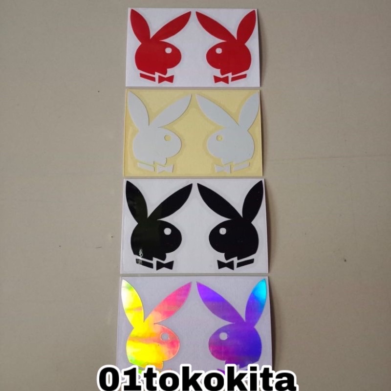 STICKER CUTING PLAYBOY KELINCI LUCU ISI 2PCS STIKER CUTTING VISOR HELM MOTOR MURAH