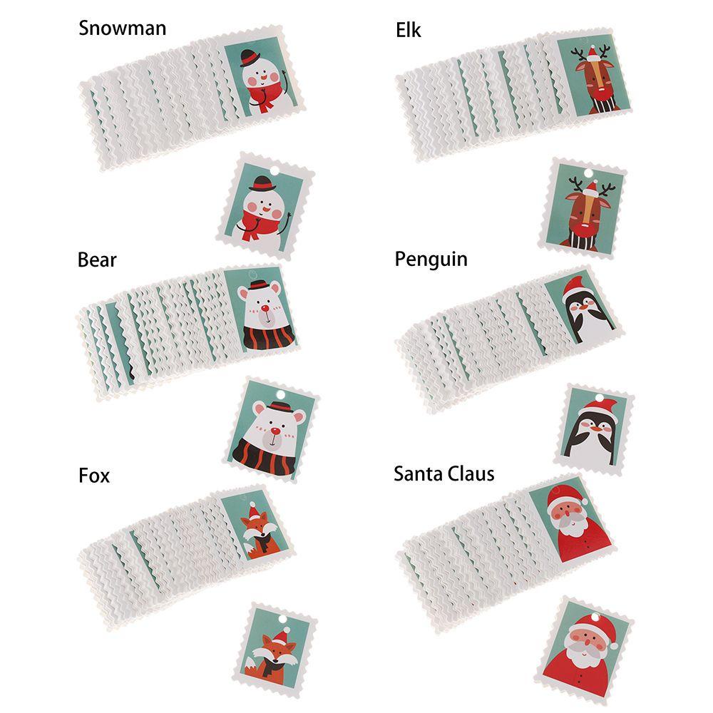 Solighter 100PCS Label Natal DIY Xmas Dekorasi Kertas Kartu Pembungkus Kado