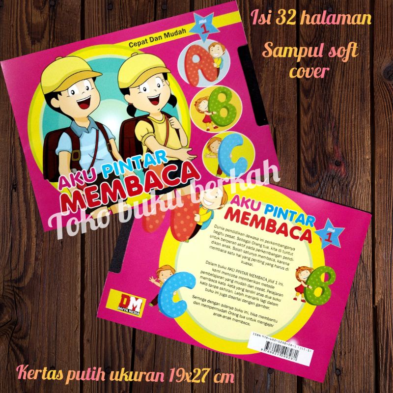 buku pintar membaca jilid 1 full colour 19x27cm