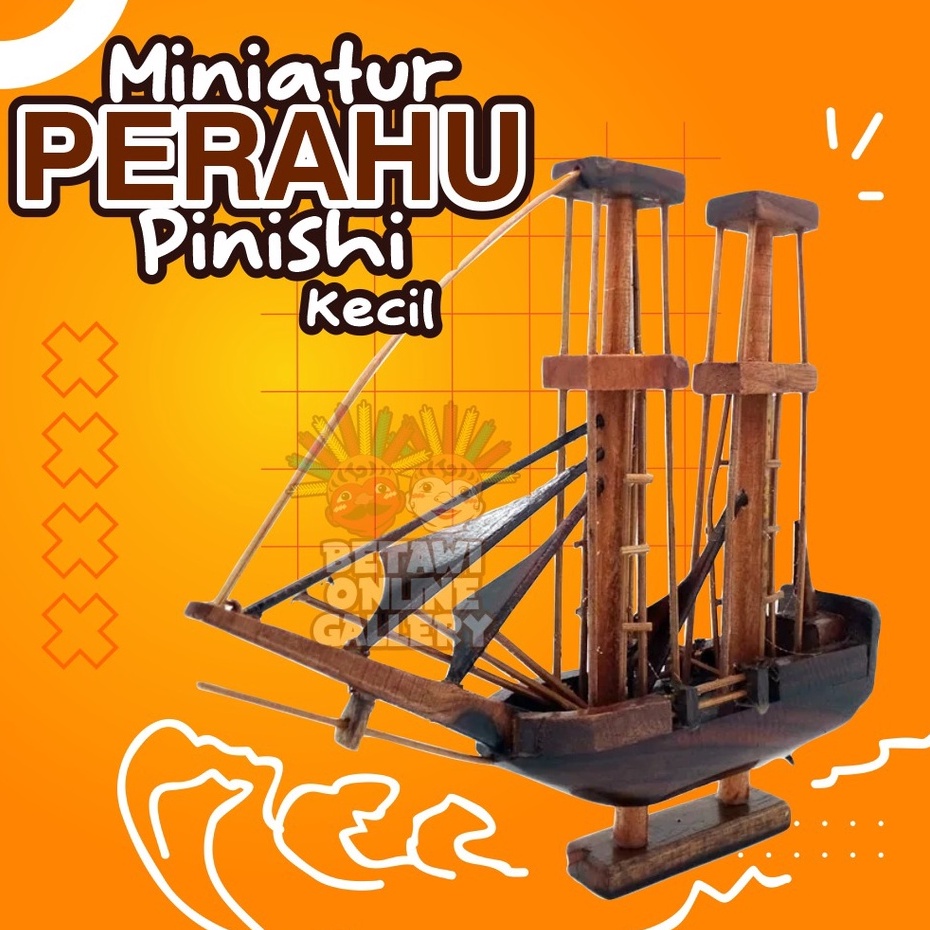 Hiasan Miniatur Kapal Layar Kayu Pajangan Meja Koleksi Kerajinan Tangan