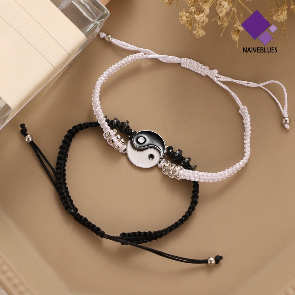 2 Pcs Gelang Rajut Tangan Dapat Disesuaikan Model 2 Matching Yang Untuk Hari Valentine