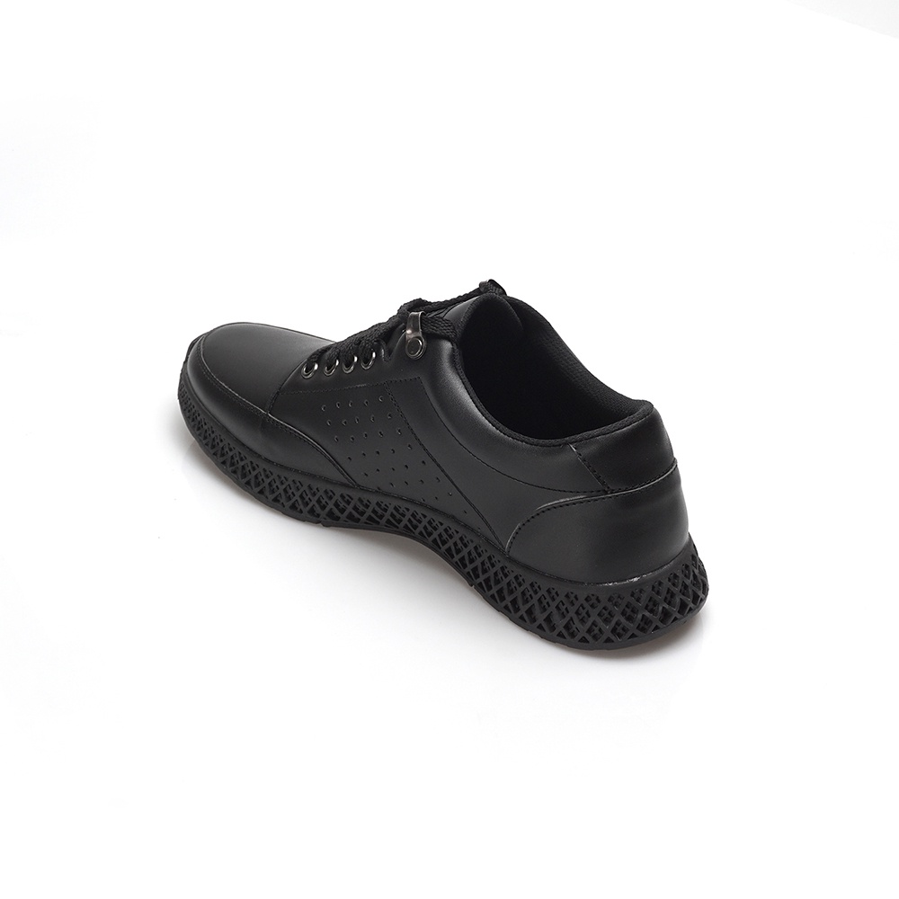 Sepatu Pantopel Kerja Kantor Formal Casual Pantofel Kulit Kasual Hitam Tali - Lux Black