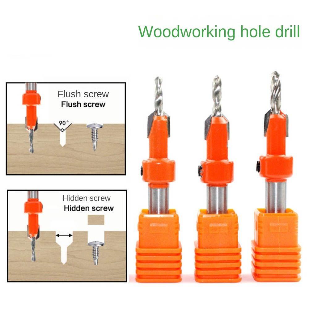 Nanas Countersink Bor Tungsten Carbide Tip Dengan Hex Key Cutter Alat Listrik Pengeboran Putaran Woodworking Chamfering