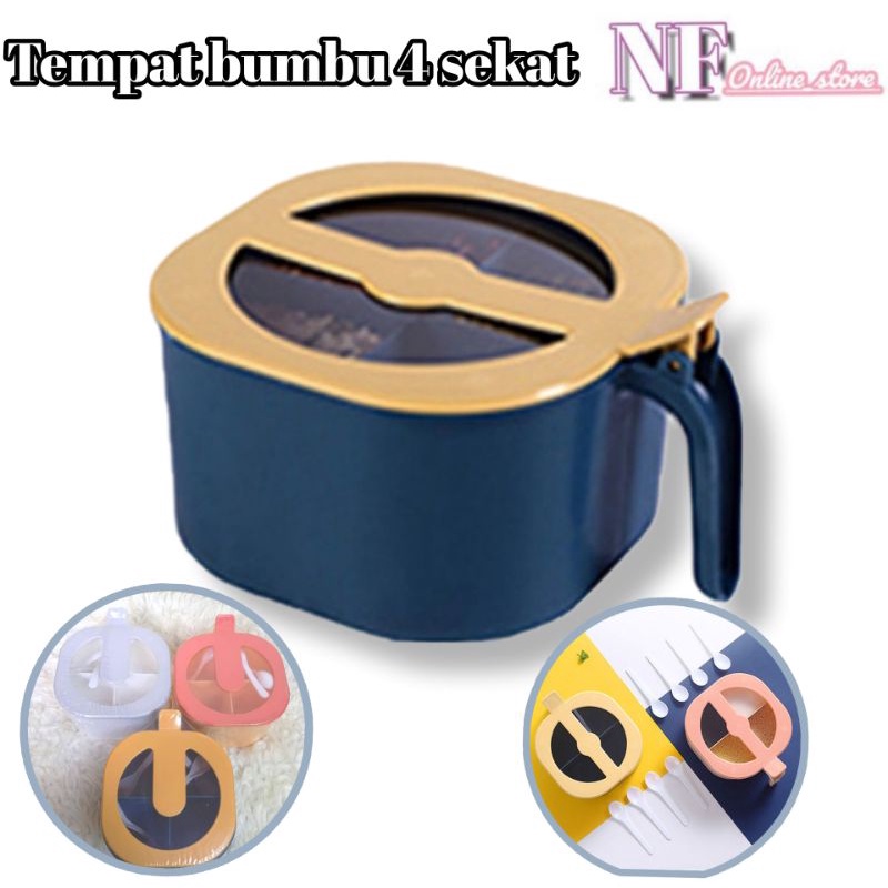 NF Tempat Bumbu Dapur Unik, Simple dan Efisien 4 in 1 Tempat Bumbu Dapur Set/ Tempat Bumbu Dapur