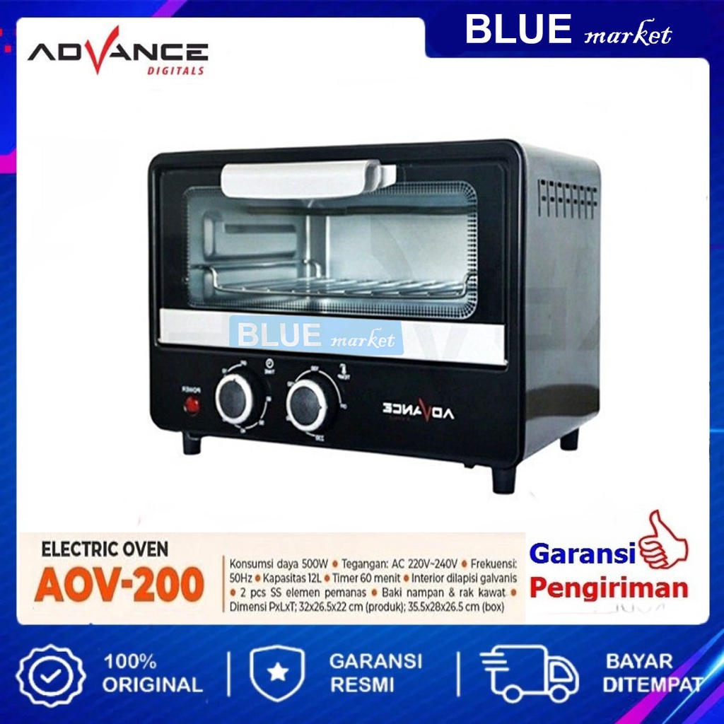 READY STOCK ADVANCE Electric Oven (Oven Listrik ) AOV-200 Kapasitas 12L Garansi Resmi 1 tahun