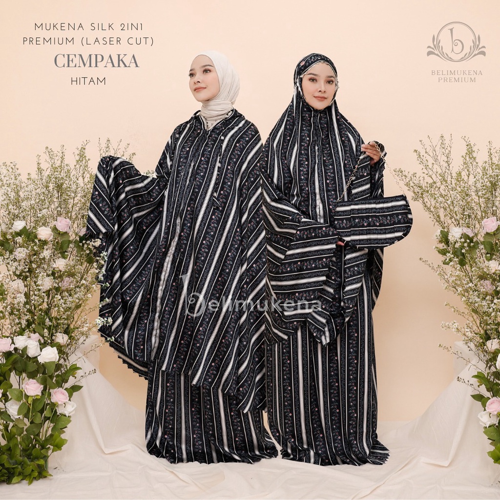 Mukena Dewasa Silk 2in1 Premium Laser Cut Cempaka