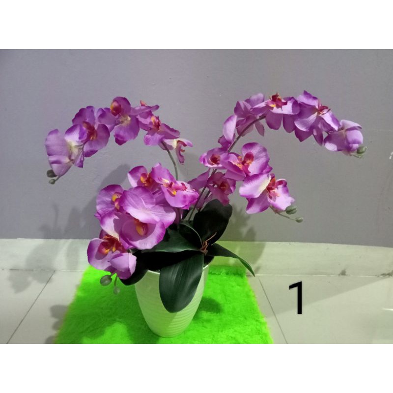 Bunga anggrek/tanaman anggrek/bunga anggrek plastik/anggrek palsu/tanaman artificial/bunga anggrek p