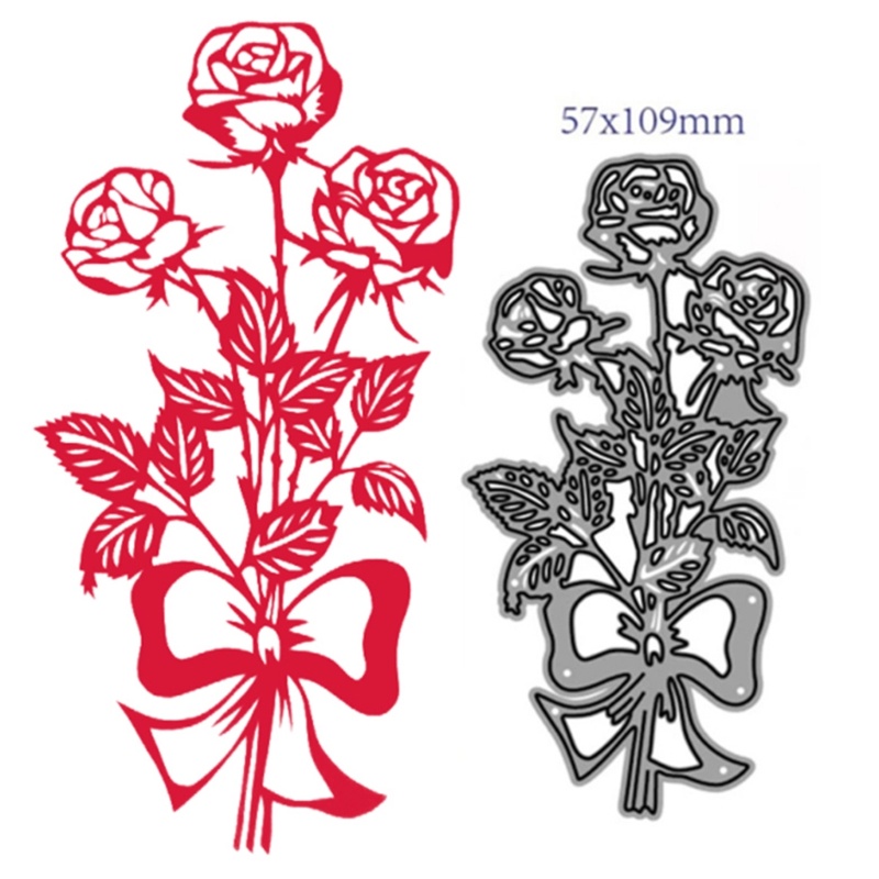Cetakan Stensil Cutting Dies Motif Daun Dan Bunga Bahan Metal Untuk Scrapbook / Craft DIY