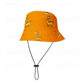 Topi Bucket Hat Anak Sablon Jerapa / Topi Bucket Tali Panjang / Sablon Lucu / Topi Bucket Jerapa Anak Laki Perempuan Usia 1-7 Tahun Ya Bunda