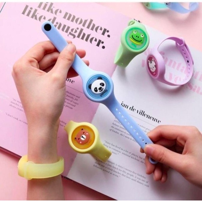 Gelang Anti Nyamuk LED Bentuk Jam Tangan Bayi Clip Gesper Anak Karakter kartun Lucu Anti Air