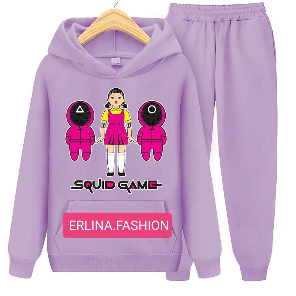 lv✰Grosir erlina.fashion Setelan Sweater Hoodie ANAK-ANAK/Set Sweater Anak/Size S (5-7Thn) M (8-10Th