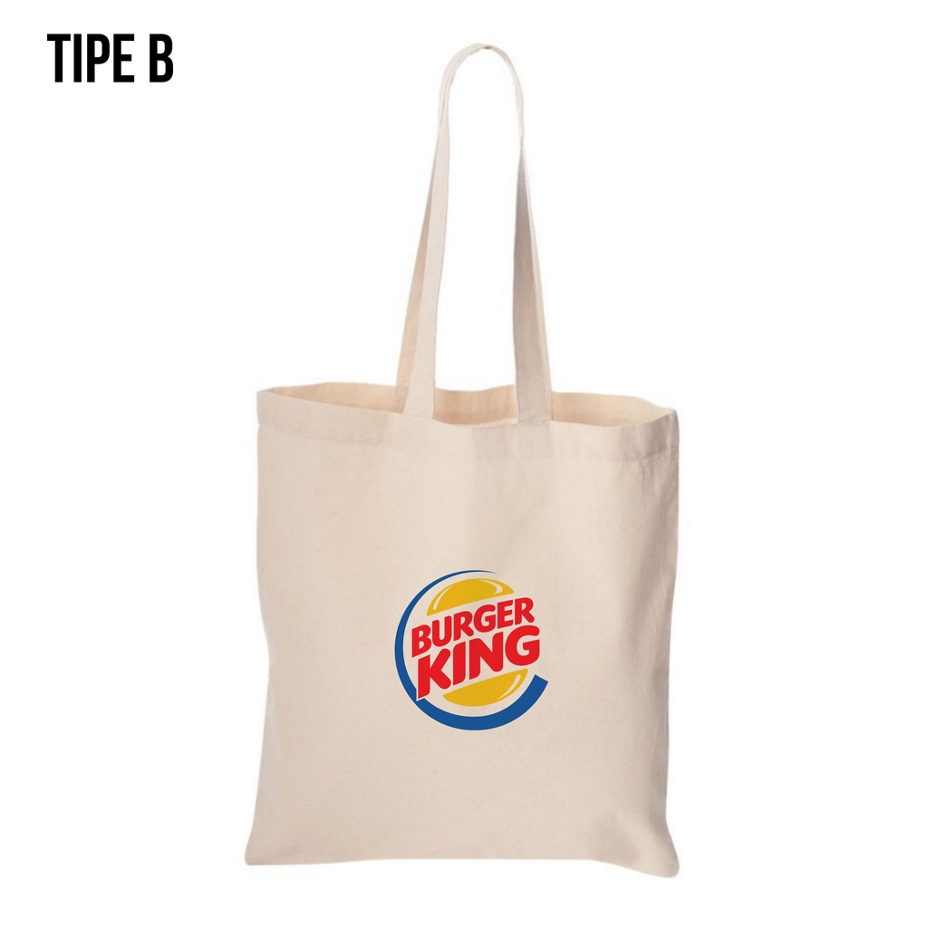 Tote Bag Canvas BURGER K / Tas Nudie Canvas / Tote Bag Kanvas TIPE B