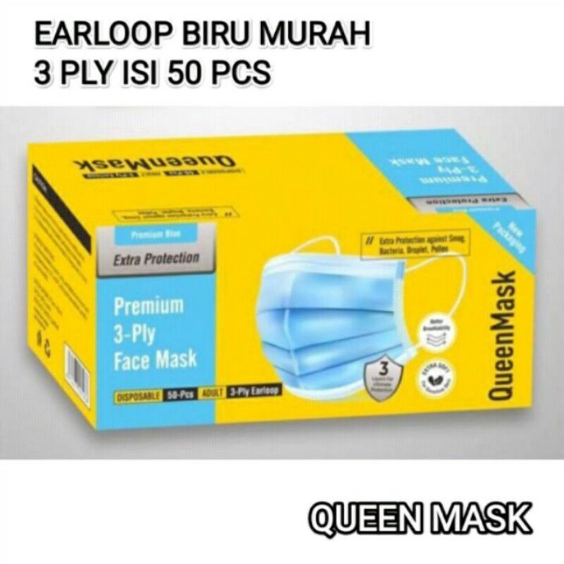 MASKER EARLOOP BIRU ISI 50 PCS 3PLY MURAH