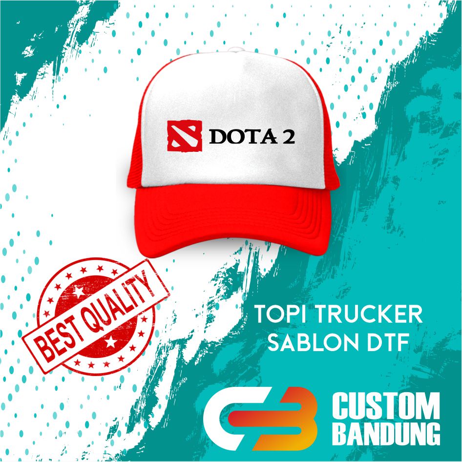 Topi Trucker DOTA 2 Pria Wanita Topi Jaring Aura Jala Trucker Cap Bisa Tulis Nama Bisa COD Original High Premium Quality