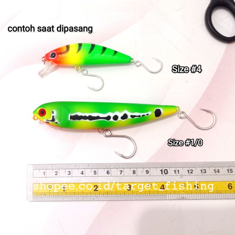 Single Hook Casting / Trolling (Isi 5pcs) - Kail Single Minnow 3X Strong